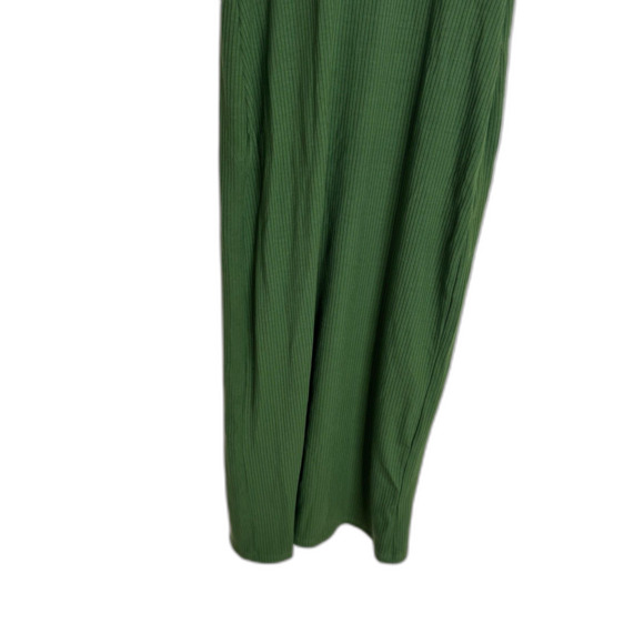 Reformation cassi knit Dress XS Green Ribbed Midi Sleeveless Square Neck slit - Picture 12 of 13
